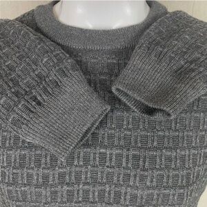 Men's Serious Golf Ireland Cable Knit Dark Gray Wind Stopper Lined Sweater Large